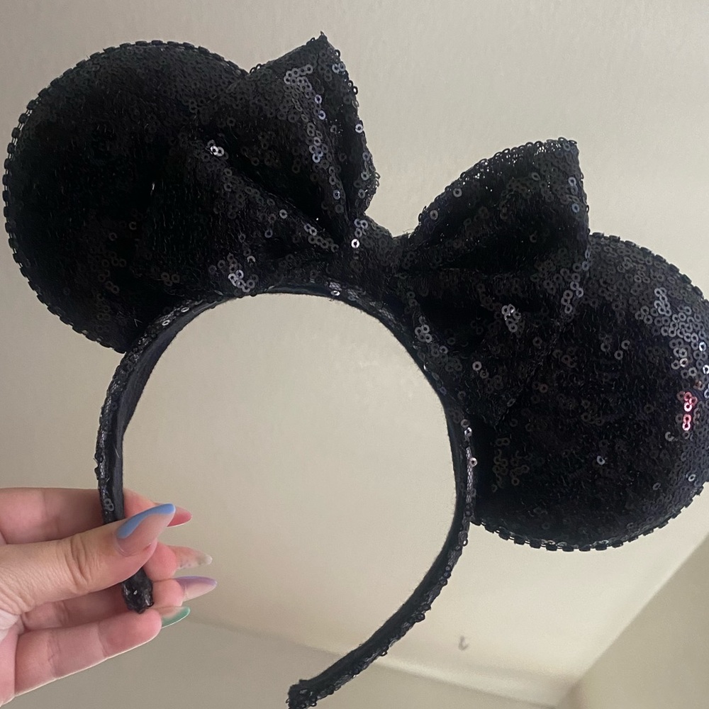 Black Sequin Minnie Ears Headband
